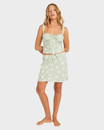Roxy Blossom Bias Mini Skirt - Sage